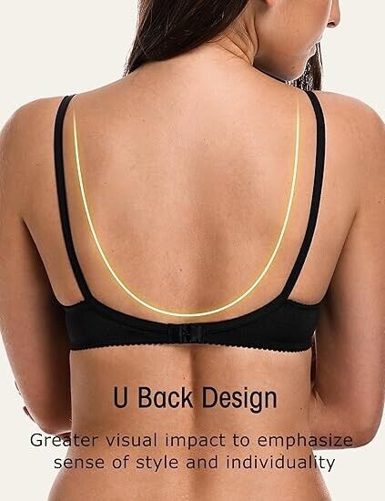 Wingslove Women' Sexy 1/2 Cup Lace Balconette Mesh Underwired Demi Shelf Bra 34D
