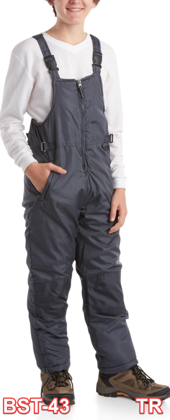 CHEROKEE Kids Snow Bib Boys and Girls Insulated Ski Pants Overalls (4-18), Gray