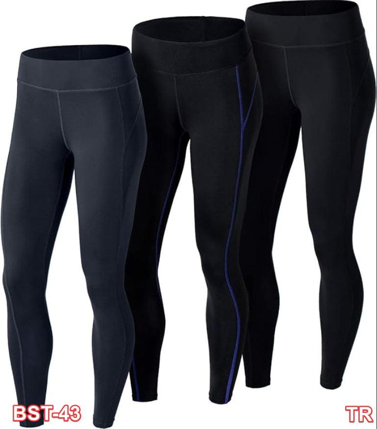 ATHLIO Women's Thermal Yoga Pants Workout Leggings 3 Pack Black/Black/Charcoal M