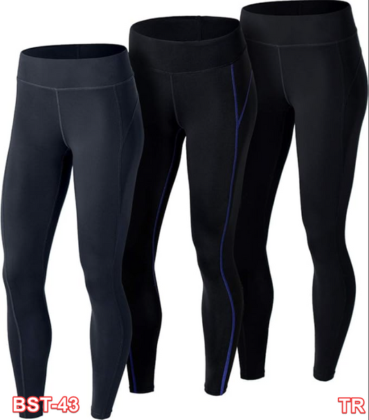 ATHLIO Women's Thermal Yoga Pants Workout Leggings 3 Pack Black/Black/Charcoal M