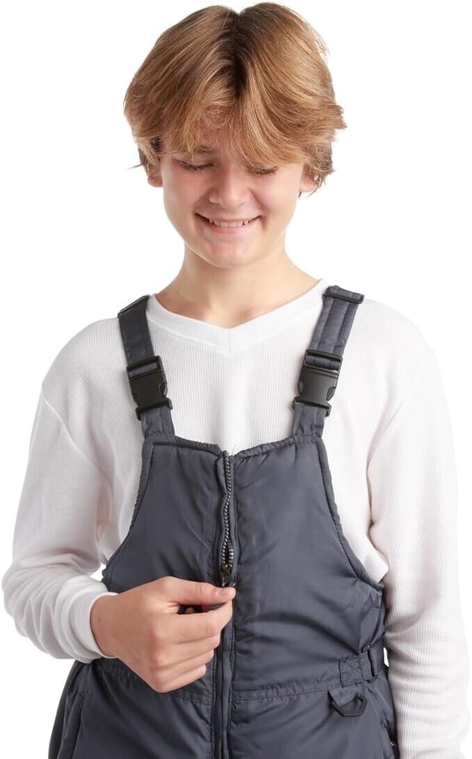 CHEROKEE Kids Snow Bib Boys and Girls Insulated Ski Pants Overalls (4-18), Gray