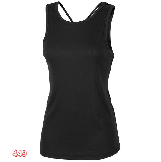 Activ8 Women's X-Back Rib Tank Top Black M + L