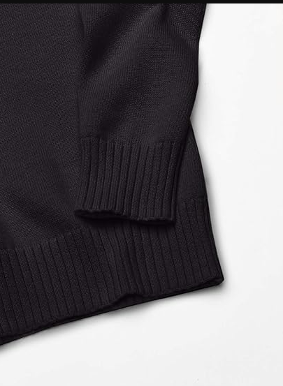 Amazon Essentials Women's 100% Cotton Long-Sleeve V-Neck Sweater Black L