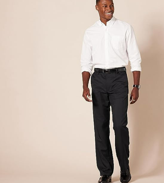 Amazon Essentials Men's Classic-Fit Expandable-Waist Flat-Front Dress Pant 32X30