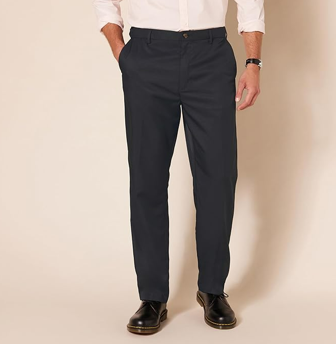 Amazon Essentials Men's Classic-Fit Expandable-Waist Flat-Front Dress Pant 32X30