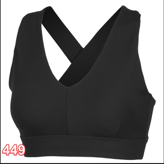 Activ8 Women's Rib Sports Bra Black Medium