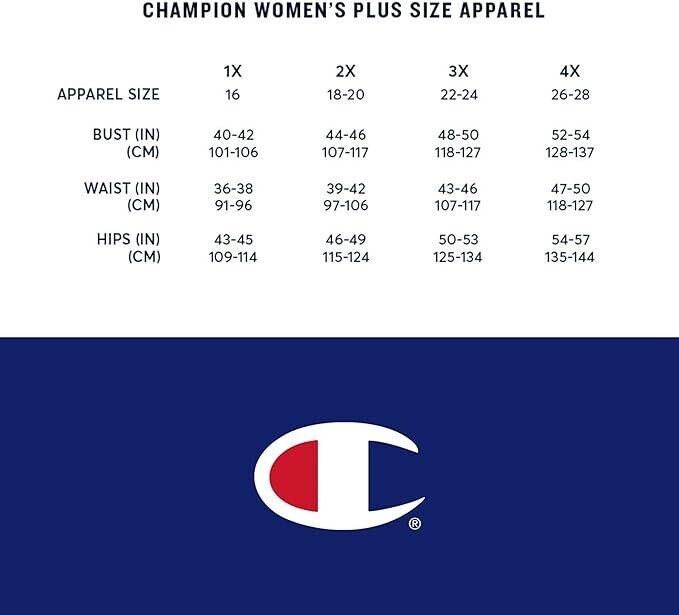 Champion Women's Plus Size T-Shirt C Patch, Black, 1X WOMEN LONG SLEEVE T SHIRT