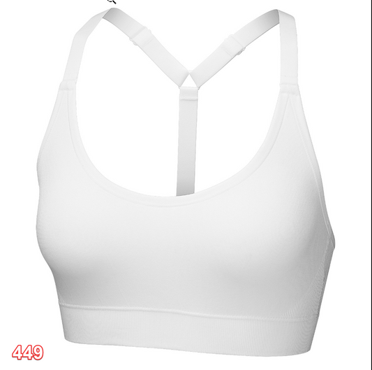 Activ8 Women's Seamless Triangle-Back Sports Bra White M+ XL