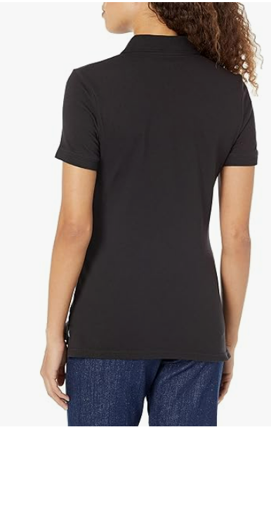 Amazon Essentials Women's Short-Sleeve Polo Shirt Black XL