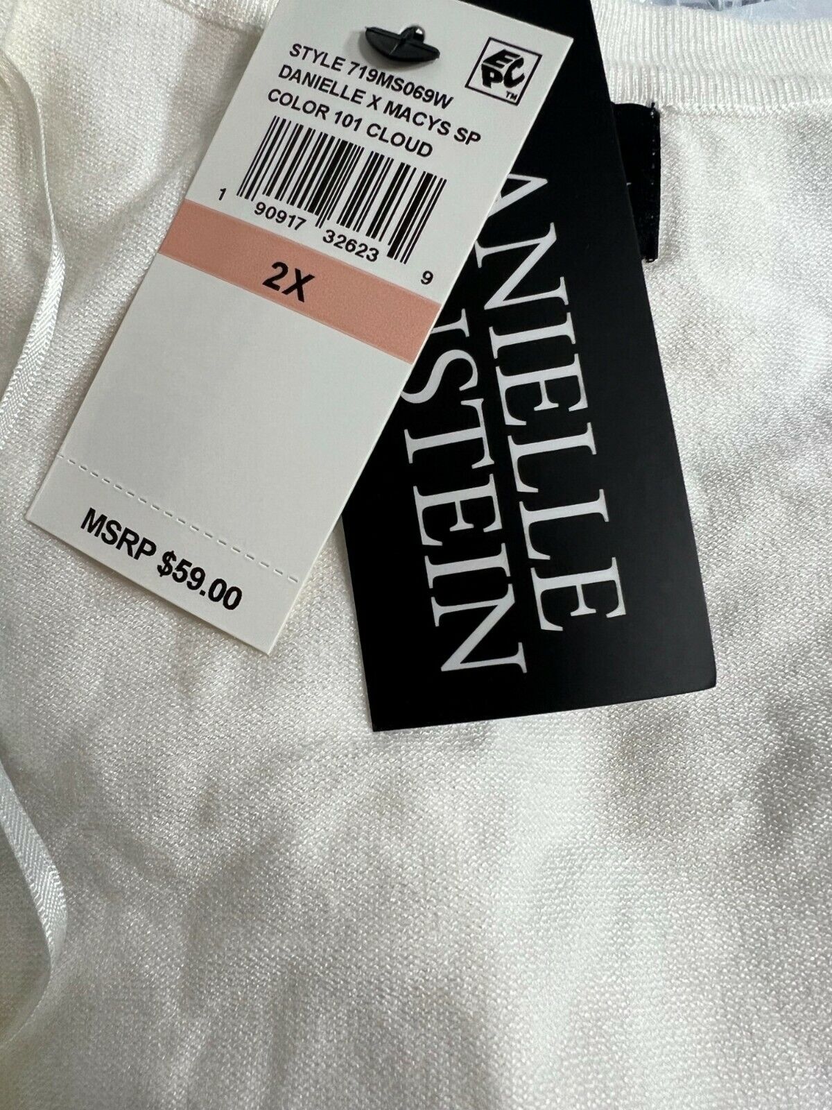 DANIELLE BERNSTEIN CROPPED CARDIGAN SWEATER WOMEN'S PLUS SIZE 2X Cloud