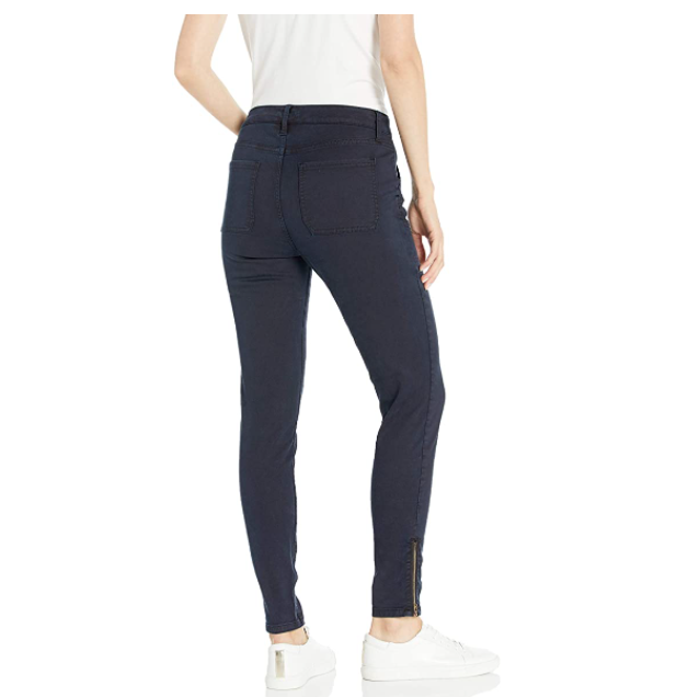Daily Ritual Women's Stretch Twill High-Rise Ankle-Zip Utility Pant, Navy 14