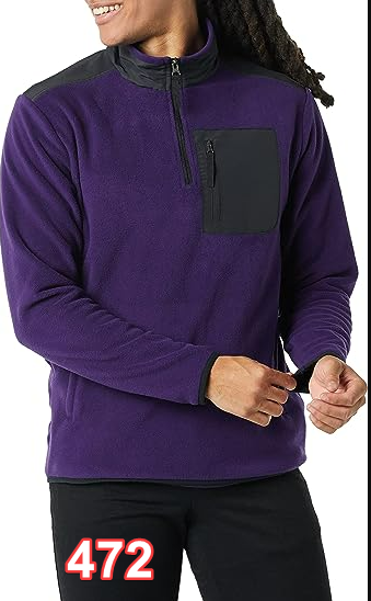 Amazon Essentials Men's Quarter-Zip Polar Fleece Jacket Purple/Black, M