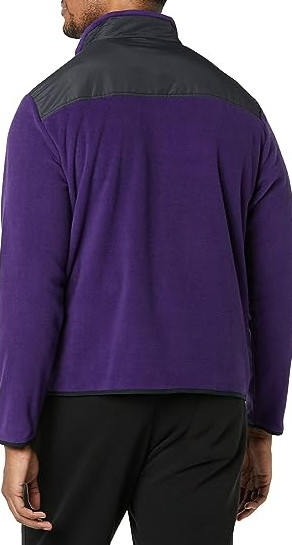 Amazon Essentials Men's Quarter-Zip Polar Fleece Jacket Purple/Black, M