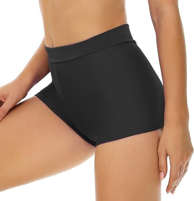 Bellecarrie Women's High Waisted Bathing Suit Bottom Tummy Control Swim Shorts M