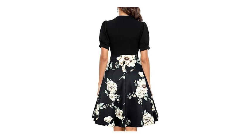 Dresses That Hide Belly Fat Womens Casual Summer Black Floral Short, M
