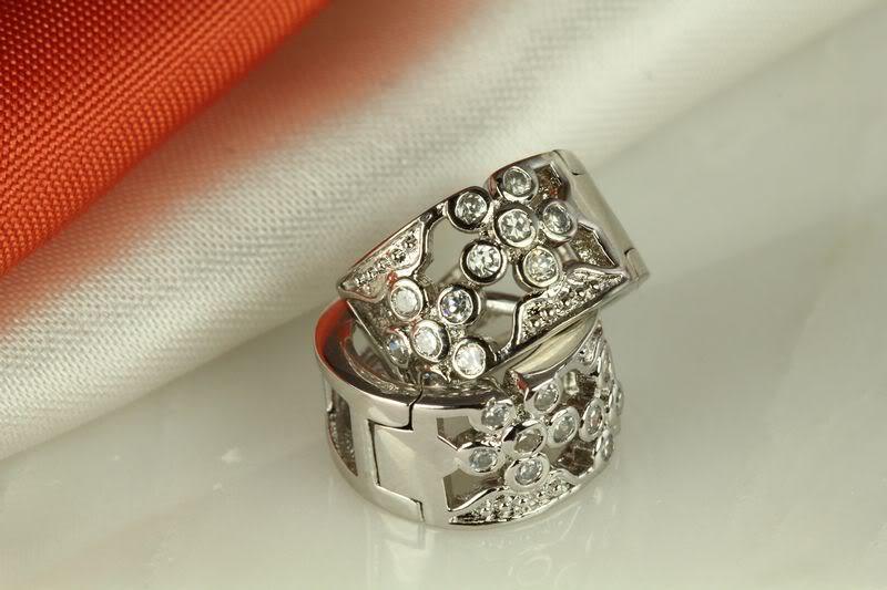 925 STERLING SILVER CZ ROUND FLOWER HUGGIE HINGED HOOP CZ EARRINGS ~ MH63~