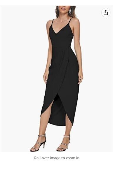 CMZ2005 Womens Sexy V Neck Backless Maxi Dress Sleeveless Spaghetti Straps Dress