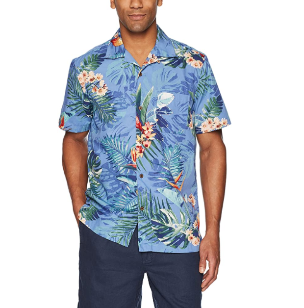 Amazon Brand - 28 Palms Men's Standard-Fit 100% Cotton Hawaiian Shirt Small