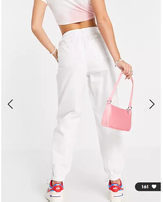 Topshop utility cuffed pant in white Size 12