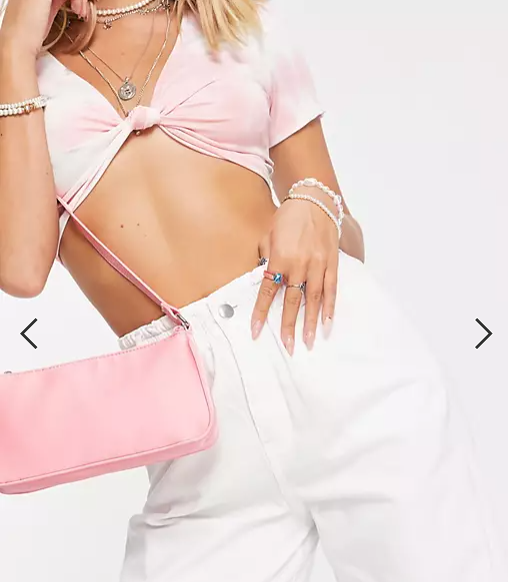 Topshop utility cuffed pant in white Size 12