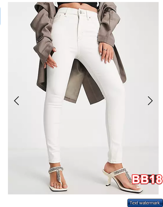 Topshop Jamie jean in off white Off White W25L30 MSRP $74