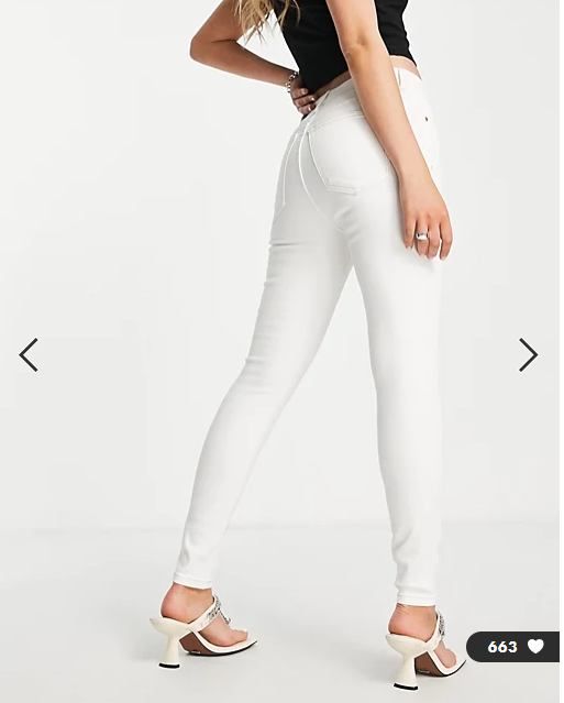 Topshop Jamie jean in off white Off White W25L30 MSRP $74