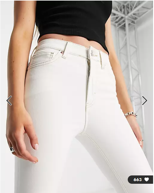 Topshop Jamie jean in off white Off White W25L30 MSRP $74