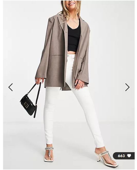 Topshop Jamie jean in off white Off White W25L30 MSRP $74