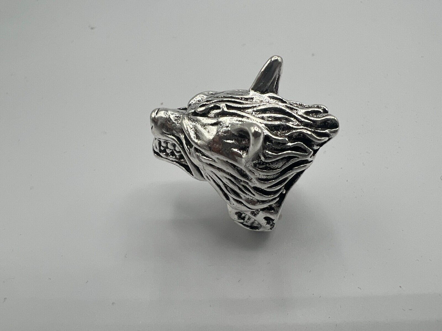 Adjustable Huge Wolf Head Vintage Biker Punk Wrap Gothic Wolf Animal Ring