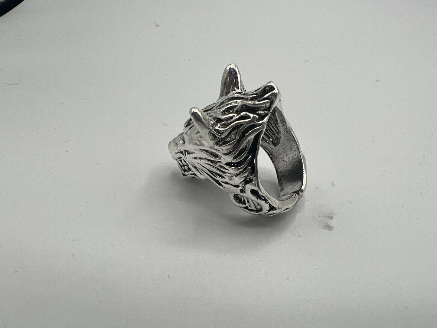 Adjustable Huge Wolf Head Vintage Biker Punk Wrap Gothic Wolf Animal Ring