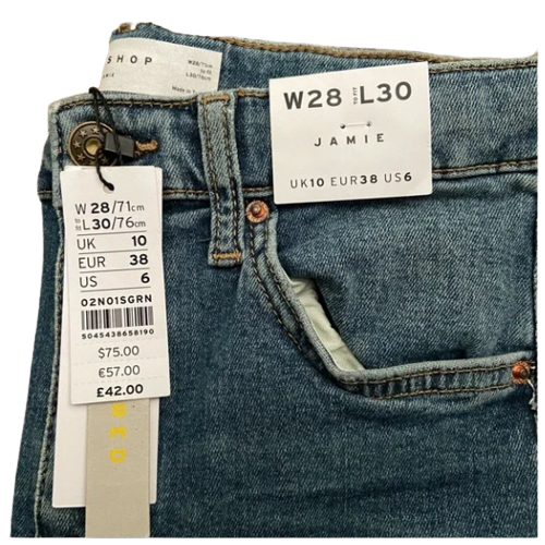 Topshop ripped jeans size 28 W28L30 Jamie style