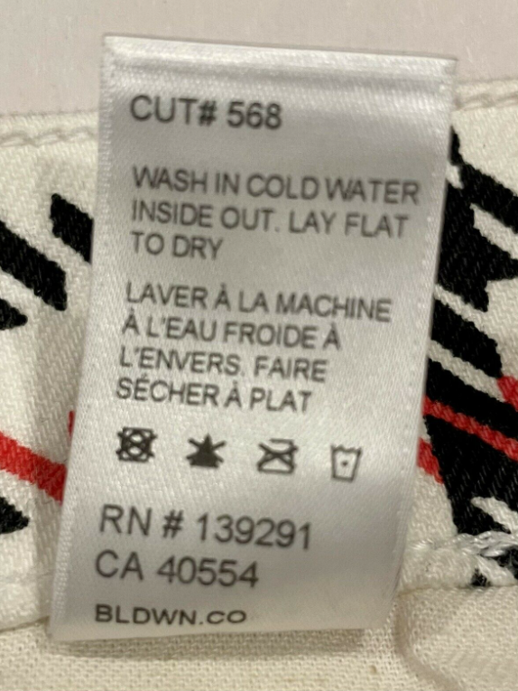 BLDWN NWT Fab Piper Graphic Houndstooth Jeans 31 Multicolor Pristine Retail=$258