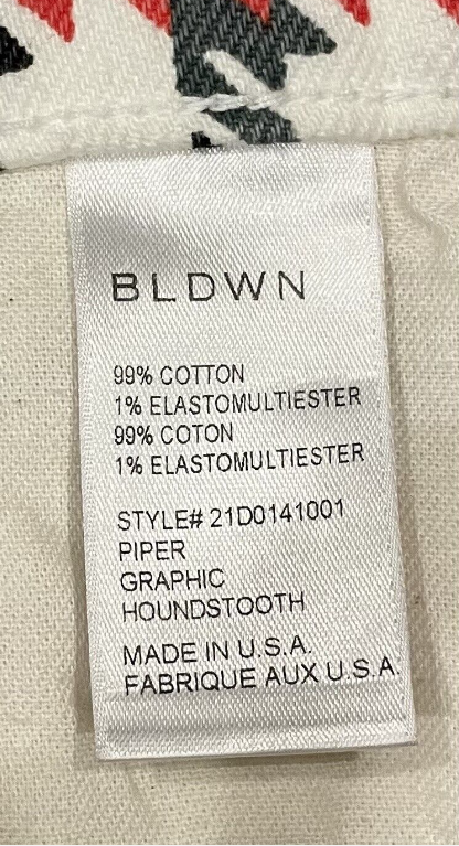 BLDWN NWT Fab Piper Graphic Houndstooth Jeans 31 Multicolor Pristine Retail=$258