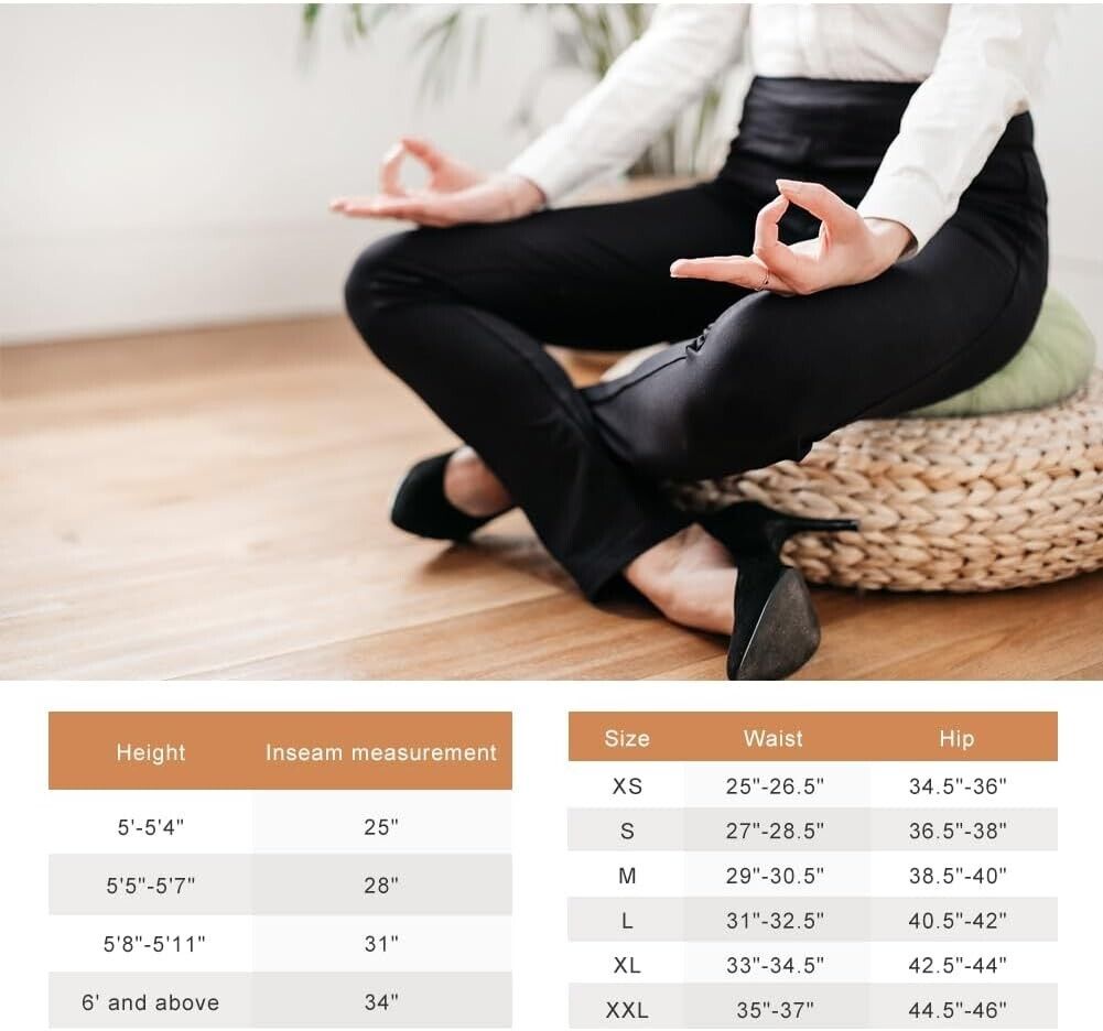 Yogipace, Belt Loops, Women's Yoga Pants Skinny, Large/28", Skinny Work Leggings