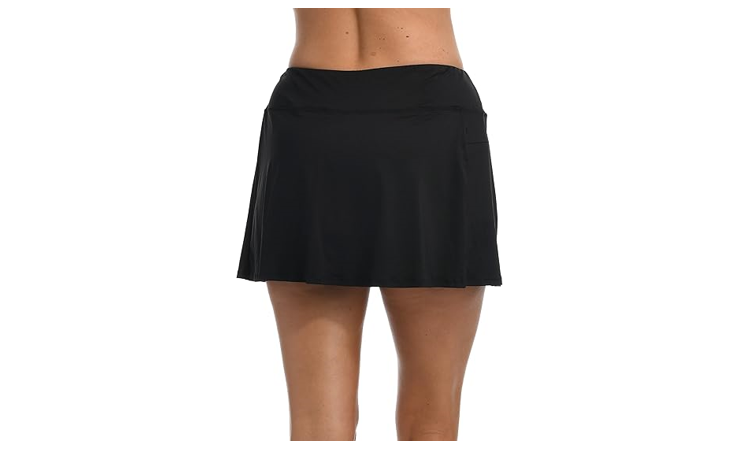 24th & Ocean womens Skirted Built-in Skort Bikini Bottom Board Shorts, 20 Plus