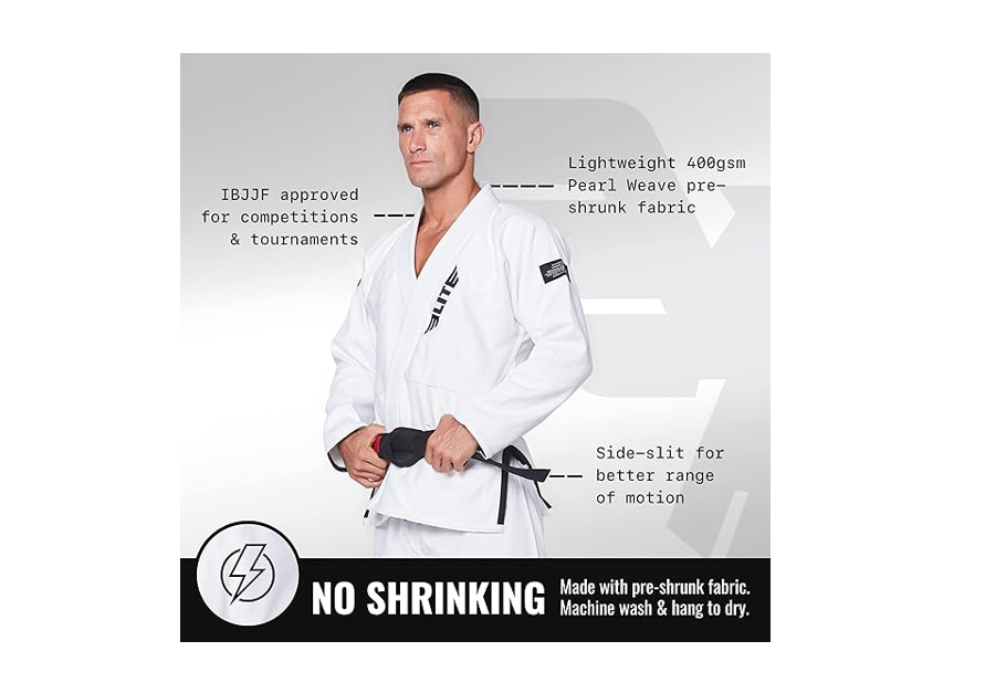 Elite Sports BJJ GI for Men IBJJF Kimono BJJ Jiu Jitsu GI W/Preshrunk Fabric, A0
