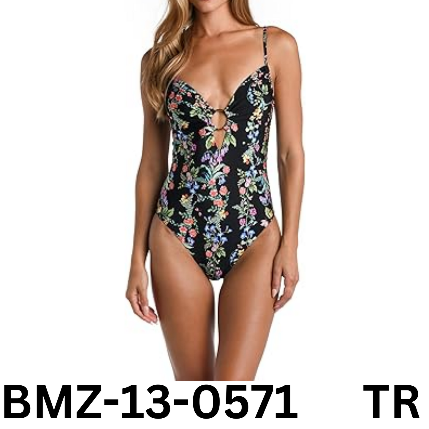 Sunshine 79 Women Standard Over The Shoulder Keyhole Deep Plunge 1pc Swimsuit 10