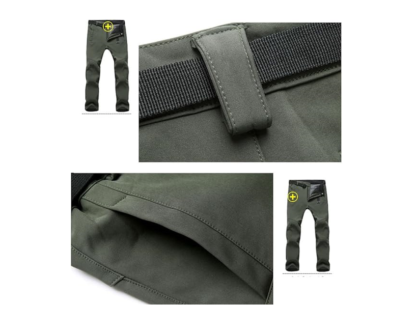 TBMPOY Men Snow Ski Waterproof Fleece Lined Pants Outdoor Hiking Mountain Pant L
