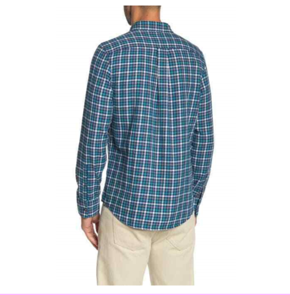 WALLIN & BRO Grindle Plaid Flannel Slim Fit Shirt BLUE TEAL GRINDLE GINGH XL/2XL