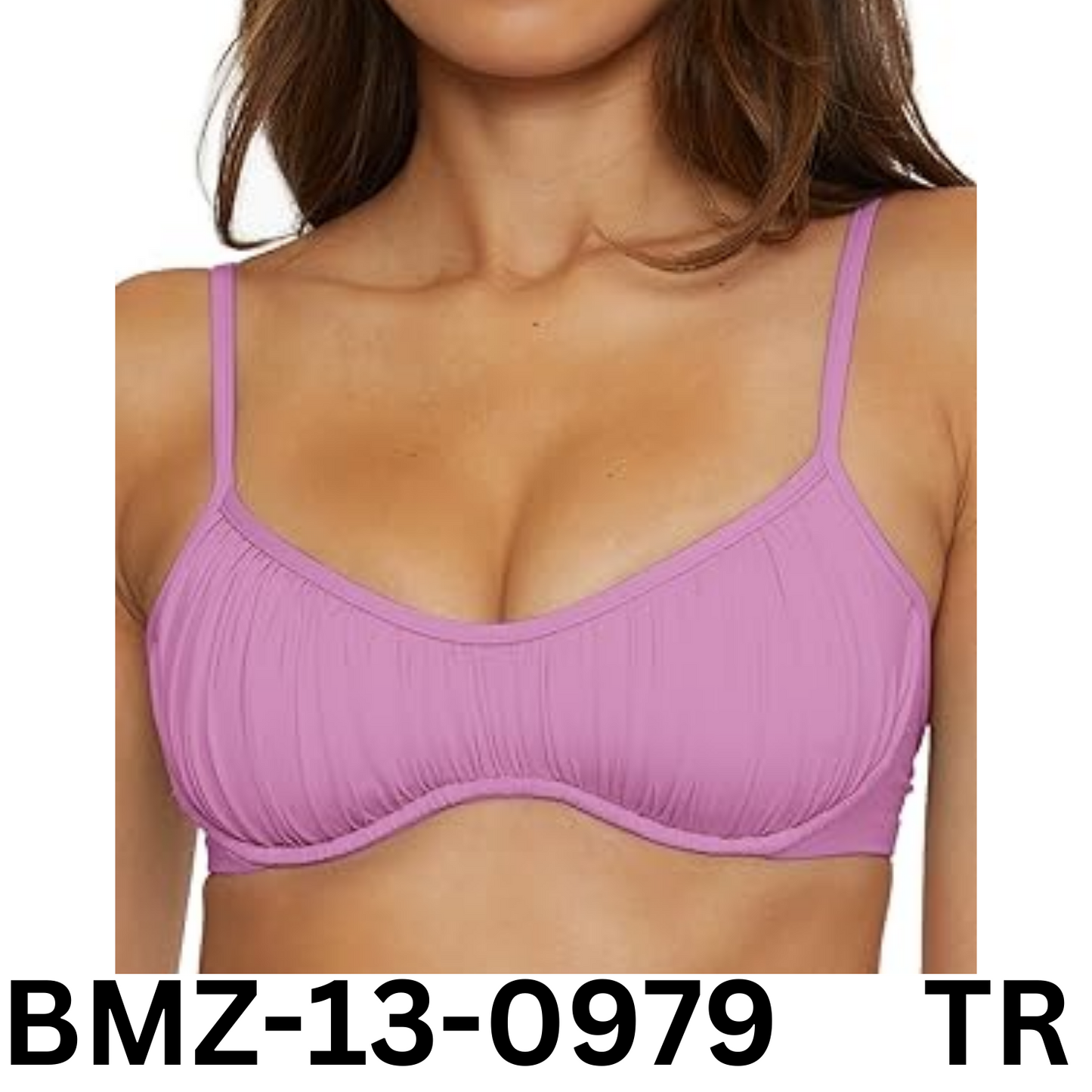 Becca by Rebecca Virtue Women Standard Color Code Underwire Shirred Bikini Top L
