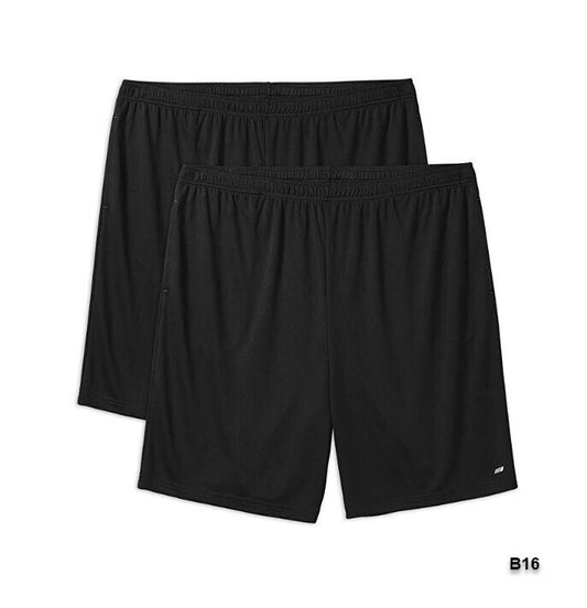 Essentials Men's Big & Tall 2-Pack Performance Shorts, Black, 2X ~B16
