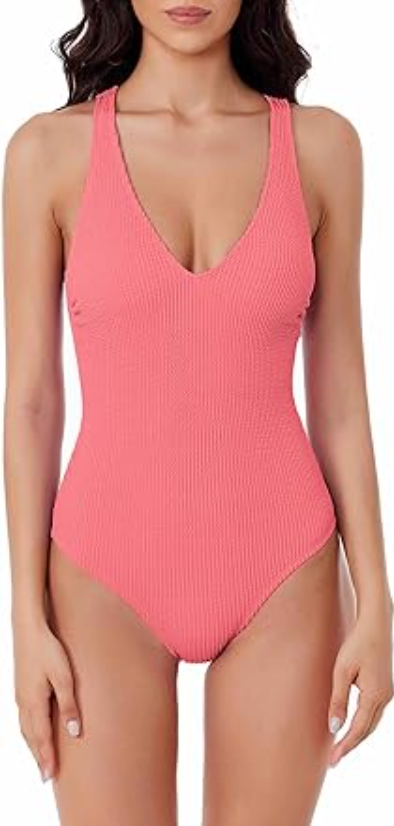 BCA By Rebecca Virtue Women's Standard Madilynn Texture One Piece Swimsuit, M
