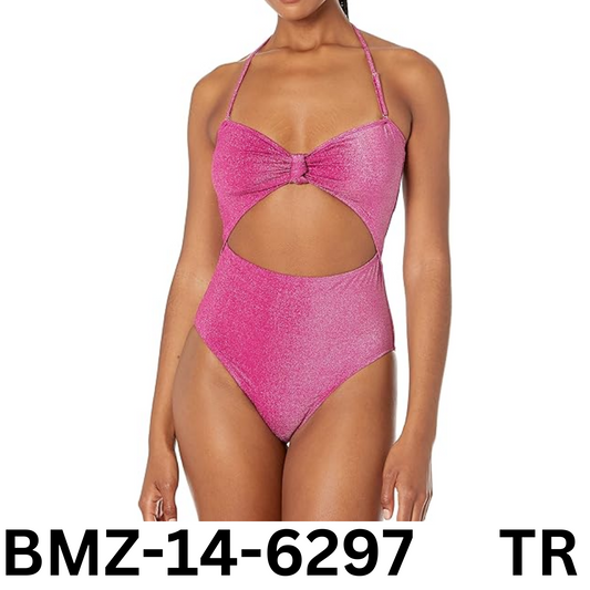 BCBGeneration Women's Standard 1pc Swimsuit Knot Front Cut Out Bathing Suit, M