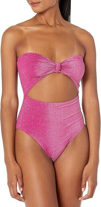 BCBGeneration Women's Standard 1pc Swimsuit Knot Front Cut Out Bathing Suit, M