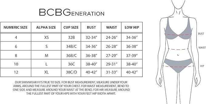 BCBGeneration Women's Standard 1pc Swimsuit Knot Front Cut Out Bathing Suit, M