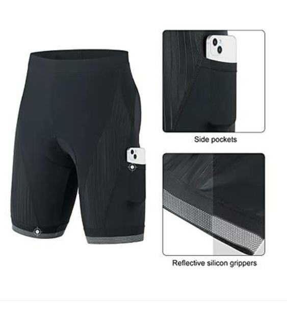 beroy Cycling Shorts Men Padded Spin Biker Shorts Padding Compression Biking 3XL