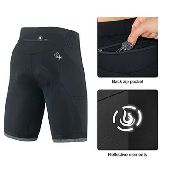 beroy Cycling Shorts Men Padded Spin Biker Shorts Padding Compression Biking 3XL