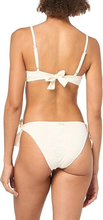 Emporio Armani Women's Push-up Bra & Bow Brief Sangallo Lace Bikini Set Ecru M