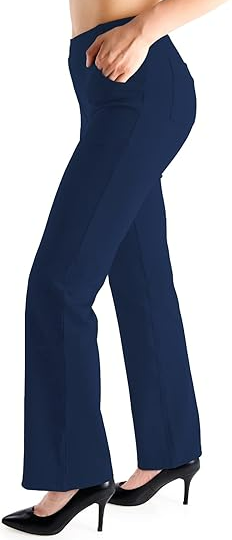 Yogipace, Belt Loops, Women's Dress Yoga Work Pants Navy Blue XLT (35 INS)
