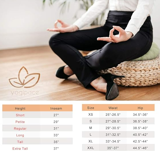 Yogipace, Belt Loops, Women's Dress Yoga Work Pants Navy Blue XLT (35 INS)